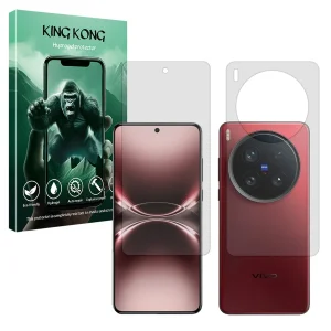 محافظ صفحه نمایش شفاف کینگ کونگ مدل Tough مناسب برای گوشی موبایل ویوو X200 Ultra به همراه محافظ پشت گوشی