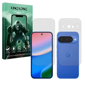 محافظ صفحه نمایش شفاف کینگ کونگ مدل Tough مناسب برای گوشی موبایل گوگل Pixel 10 به همراه محافظ پشت گوشی