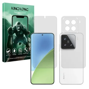 محافظ صفحه نمایش شفاف کینگ کونگ مدل Tough مناسب برای گوشی موبایل شیائومی 15 Pro به همراه محافظ پشت گوشی