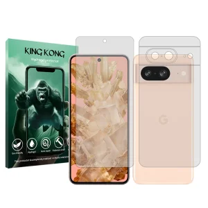 محافظ صفحه نمایش شفاف کینگ کونگ مدل Tough مناسب برای گوشی موبایل گوگل Pixel 8  به همراه محافظ پشت گوشی