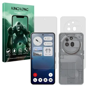 محافظ صفحه نمایش شفاف کینگ کونگ مدل Tough مناسب برای گوشی موبایل ناتینگ Phone 3a Pro به همراه محافظ پشت گوشی
