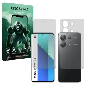 محافظ صفحه نمایش مات کینگ کونگ مدل Tough مناسب برای گوشی موبایل شیائومی Redmi Note 13 4G به همراه محافظ پشت گوشی