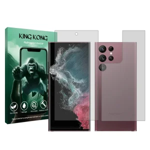 محافظ صفحه نمایش شفاف کینگ کونگ مدل Tough مناسب برای گوشی موبایل سامسونگ Galaxy S22 Ultra 5G به همراه محافظ پشت گوشی