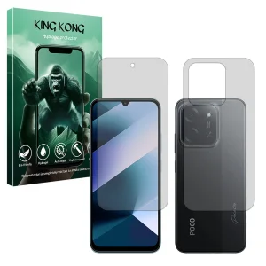 محافظ صفحه نمایش مات کینگ کونگ مدل Tough مناسب برای گوشی موبایل شیائومی Poco C85 4G به همراه محافظ پشت گوشی