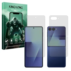 محافظ صفحه نمایش شفاف کینگ کونگ مدل Tough مناسب برای گوشی موبایل سامسونگ Galaxy Z Flip7 به همراه محافظ پشت گوشی
