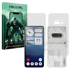 محافظ صفحه نمایش مات کینگ کونگ مدل Tough مناسب برای گوشی موبایل ناتینگ Phone 3a به همراه محافظ پشت گوشی