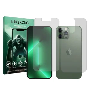 محافظ صفحه نمایش شفاف کینگ کونگ مدل Tough مناسب برای گوشی موبایل اپل iPhone 13 Pro Max به همراه محافظ پشت گوشی