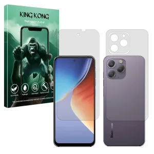 محافظ صفحه نمایش شفاف کینگ کونگ مدل Tough مناسب برای گوشی موبایل بلک ویو A96 به همراه محافظ پشت گوشی