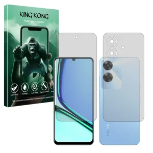 محافظ صفحه نمایش شفاف کینگ کونگ مدل Tough مناسب برای گوشی موبایل ریلمی Note 60 به همراه محافظ پشت گوشی