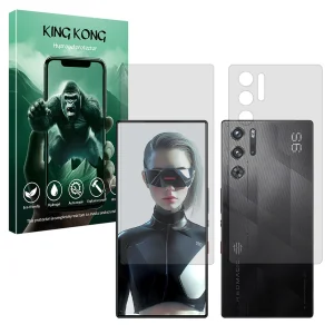 محافظ صفحه نمایش شفاف کینگ کونگ مدل Tough مناسب برای گوشی موبایل زد تی ای Nubia Red Magic 9S Pro به همراه محافظ پشت گوشی