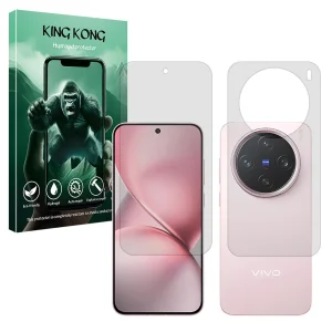 محافظ صفحه نمایش شفاف کینگ کونگ مدل Tough مناسب برای گوشی موبایل ویوو X200 Pro mini به همراه محافظ پشت گوشی