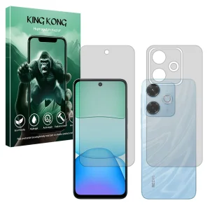 محافظ صفحه نمایش مات کینگ کونگ مدل Tough مناسب برای گوشی موبایل شیائومی Redmi 13x به همراه محافظ پشت گوشی