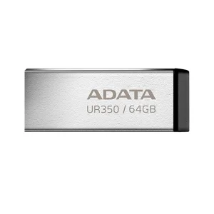 فلش مموری ای دیتا مدل UR350 ظرفیت 64 گیگابایت با رابط USB 3.2 Gen1، سرعت انتقال 100 مگابایت بر ثانیه، بدنه فلزی مقاوم، سازگار با ویندوز، مک، لینوکس و بدون نیاز به نصب درایور