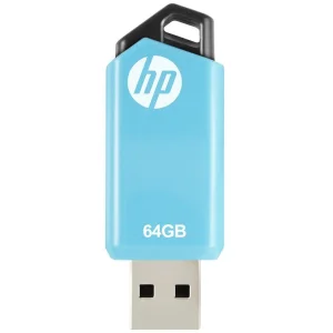 فلش مموری اچ‌پی مدل V150w ظرفیت 64 گیگابایت، رابط USB 2.0، طراحی باریک بدون درپوش، سرعت خواندن 14 مگابایت بر ثانیه و سرعت نوشتن 4 مگابایت بر ثانیه، دارای محفظه فلزی بادوام و حلقه اتصال به بند یا جاکلیدی