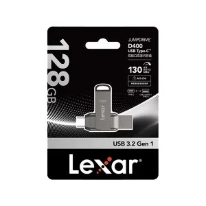 فلش مموری لکسار مدل Dual Drive D400 ظرفیت 128 گیگابایت با رابط USB 3.2