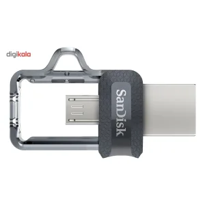 فلش مموری دوکاره سن دیسک مدل Ultra Dual Drive M3.0 ظرفیت 128 گیگابایت با رابط USB3.0 و MicroUSB، سرعت خواندن تا 150 مگابایت بر ثانیه و پشتیبانی از اپلیکیشن SanDisk Memory Zone