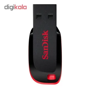 فلش مموری سن دیسک مدل Cruzer Blade CZ50 ظرفیت 32 گیگابایت با رابط USB 2.0، سرعت انتقال 480 مگابیت بر ثانیه، قابلیت رمزگذاری اطلاعات و بدنه مقاوم در برابر لک و اثر انگشت