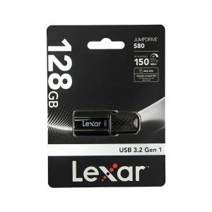 فلش مموری لکسار مدل S80 ظرفیت 128 گیگابایت با رابط USB 3.2 GEN1
