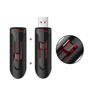 فلش مموری سن دیسک مدل CZ600 ظرفیت 128 گیگابایت رابط USB 3.0 Type-A کشویی، سرعت انتقال 150 مگابایت بر ثانیه، سازگار با گوشی، تبلت، کامپیوتر، لپ‌تاپ و تلویزیون