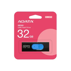 فلش مموری 32 گیگابایت ای دیتا مدل UV320 با درگاه USB 3.1 کشویی و سازگار با ویندوز، مک و لینوکس، مناسب انتقال سریع اطلاعات تا 10 گیگابیت بر ثانیه