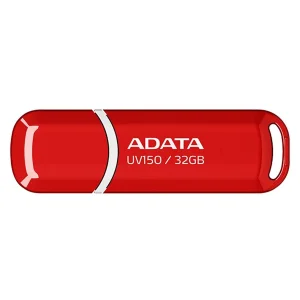 فلش مموری ای دیتا مدل UV150 ظرفیت 32 گیگابایت با رابط USB 3.2 Gen1، سرعت خواندن 90 مگابایت بر ثانیه، سرعت نوشتن 40 مگابایت بر ثانیه، طراحی درپوش‌دار و سازگار با ویندوز، مک و لینوکس