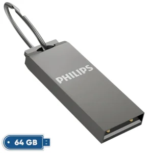 فلش مموری 64 گیگابایت فیلیپس مدل FM21UA-B با رابط USB 2.0، سرعت خواندن 30 و نوشتن 15 مگابایت بر ثانیه، سازگار با ویندوز، مک و لینوکس، بدنه ضد خش و ضد اثر انگشت