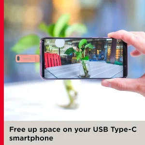 فلش مموری سن دیسک Ultra Dual Drive Go ظرفیت 256 گیگابایت با دو رابط USB Type-C و USB Type-A، طراحی چرخشی، سرعت خواندن 150 مگابایت بر ثانیه، سازگار با کامپیوتر، لپ‌تاپ، تبلت و گوشی موبایل