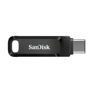 فلش مموری سن دیسک Ultra Dual Drive Go ظرفیت 256 گیگابایت با دو رابط USB Type-C و USB Type-A، طراحی چرخشی، سرعت خواندن 150 مگابایت بر ثانیه، سازگار با کامپیوتر، لپ‌تاپ، تبلت و گوشی موبایل