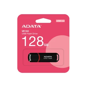 فلش مموری ای دیتا مدل UV150 ظرفیت 128 گیگابایت با رابط USB 3.2 Gen1 و پشتیبانی از انواع سیستم‌عامل، طراحی درپوش‌دار و سازگار با کامپیوتر، لپ‌تاپ، موبایل و تلویزیون