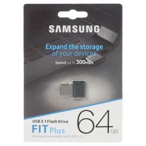 فلش مموری سامسونگ FIT Plus ظرفیت 64 گیگابایت USB 3.1 مقاوم در برابر آب، ضربه، شوک و گرد و غبار
