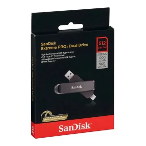فلش مموری سن دیسک مدل EXTREME PRO DUAL DRIVE ظرفیت 512 گیگابایت با رابط USB 3.2 Gen2