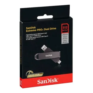 فلش مموری سن دیسک مدل EXTREME PRO DUAL DRIVE ظرفیت 512 گیگابایت با رابط USB 3.2 Gen2