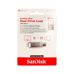 فلش مموری سن دیسک مدل Ultra Dual Drive Luxe ظرفیت 32 گیگابایت با رابط USB 3.2
