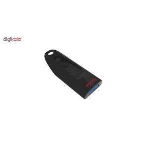 فلش مموری کشویی سن دیسک مدل CZ48 ظرفیت 128 گیگابایت با رابط USB 3.0، سرعت انتقال تا 100 مگابایت بر ثانیه، سازگار با USB 2.0 و قابلیت رمزنگاری اطلاعات