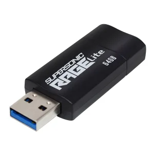 فلش مموری 64 گیگابایت پتریوت مدل Patriot RAGE LITE با رابط USB 3.2 سرعت انتقال تا 120 مگابایت بر ثانیه، مقاوم در برابر آب، ضربه، شوک و گرد و غبار، طراحی کشویی محافظ پورت، سازگار با ویندوز 7 تا 10، لینوکس و مک او اس