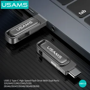 فلش مموری یوسمز مدل zb349 ظرفیت 256 گیگابایت با رابط usb-C