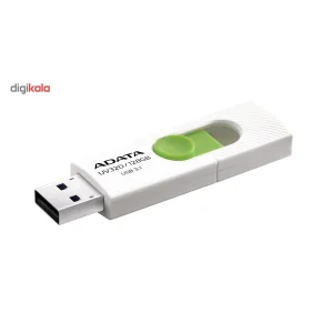 فلش مموری ای دیتا مدل UV320 ظرفیت 128 گیگابایت با درگاه USB 3.1 کشویی و سازگار با ویندوز، مک و لینوکس، انتقال داده با سرعت 10 گیگابیت بر ثانیه و طراحی جمع‌وجور