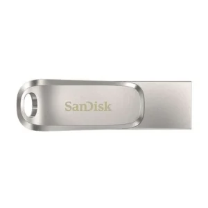 فلش مموری سن دیسک مدل Ultra Dual Drive Luxe ظرفیت 64 گیگابایت با رابط تایپ سی و USB 3.2 Gen 1، سرعت خواندن 400 مگابایت بر ثانیه، طراحی تاشو و سازگار با سیستم‌عامل‌های Android، PC، Mac و iPad Pro