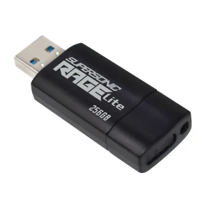فلش مموری پتریوت مدل Patriot RAGE LITE ظرفیت 256 گیگابایت USB 3.2 Gen 1 با سرعت خواندن 120 مگابایت بر ثانیه، مقاوم در برابر آب، ضربه، شوک، لرزش و گرد و غبار، طراحی کشویی محافظ پورت