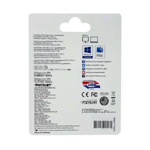 فلش مموری پتریوت مدل Patriot RAGE LITE ظرفیت 256 گیگابایت USB 3.2 Gen 1 با سرعت خواندن 120 مگابایت بر ثانیه، مقاوم در برابر آب، ضربه، شوک، لرزش و گرد و غبار، طراحی کشویی محافظ پورت