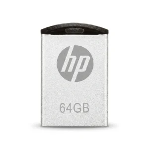 فلش مموری اچ‌پی مدل V222W ظرفیت 64 گیگابایت با بدنه فلزی مقاوم در برابر اثرانگشت و لک، مناسب انتقال فایل‌های حجیم و سازگار با ویندوز 7 تا 8.1