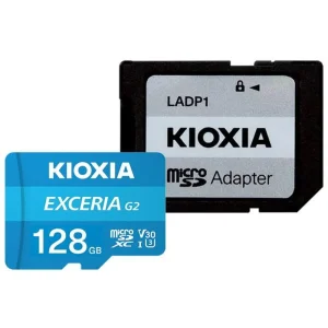 کارت حافظه‌ microSDHC کیوکسیا مدل EXCERIA کلاس 10 استاندارد UHS-I U3 سرعت 100MBps ظرفیت 128 گیگابایت به همراه آداپتور SD