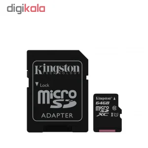 کارت حافظه microSDHC کینگستون مدل Canvas Select کلاس 10 استاندارد UHS-I U1 سرعت 80MBps ظرفیت 64 گیگابایت به همراه آداپتور SD
