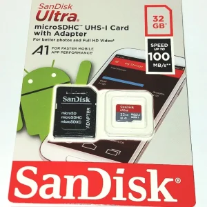 کارت حافظه microSDHC سن دیسک مدل ultra_A1 کلاس 10 استانداردUHS_I سرعت 100MBps ظرفیت 32 گیگابایت