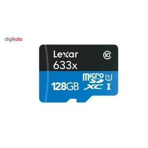 کارت حافظه‌ microSDXC لکسار مدل High-Performance کلاس 10 استاندارد UHS-I U1 سرعت 95MBps 633X همراه با آداپتور SD ظرفیت 128 گیگابایت
