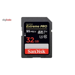کارت حافظه SDHC سن دیسک مدل Extreme Pro V30 کلاس 10 استاندارد UHS-I U3 سرعت 633X 95MBps ظرفیت 32 گیگابایت