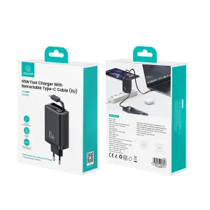 شارژر دیواری 45 وات 2 پورت یوسمز مدل CC299 به همراه کابل Type-C به طول 0.9 متر