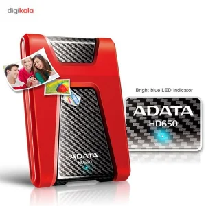 هارد اکسترنال ای دیتا مدل HD650 ظرفیت 1 ترابایت با استاندارد ارتباطی USB 3.2 Gen1