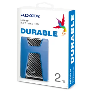 هارد اکسترنال ای دیتا مدل HD650 ظرفیت دو ترابایت دارای رابط USB Type-A 3.2