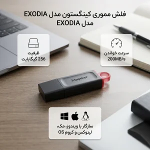فلش مموری کینگستون مدل EXODIA ظرفیت 256 گیگابایت